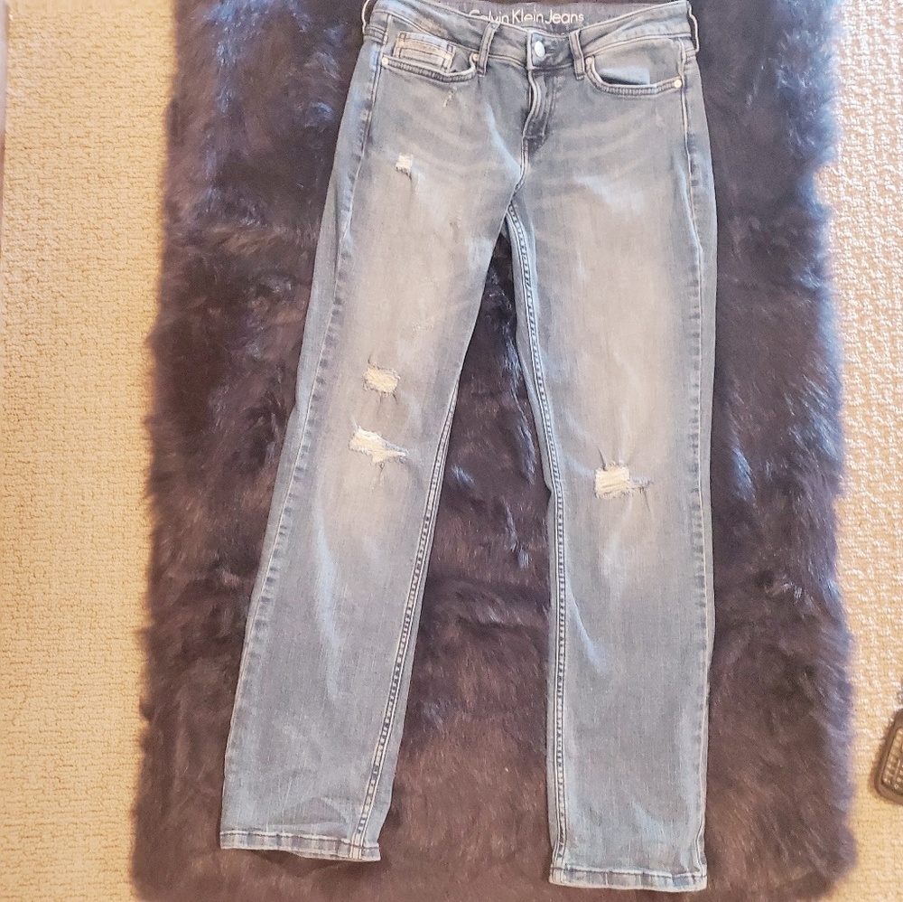 Calvin Klein Destroyed Straight Leg Jeans 💙 - Picture 5 of 8